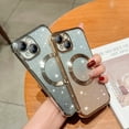 thumbnail image 6 of for iPhone 14 Magnetic Case,Luxury Clear Gradient Sparkly Glitter Plating Edge Case Compatible MagSafe for Women Girls Soft TPU Shockproof Slim Phone Case,Pink, 6 of 10