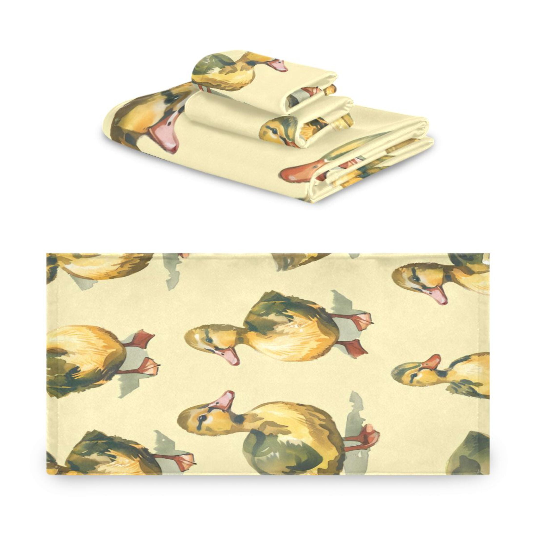Three-Piece Towel Set Face Towel Towel Set Hand Towel Bath Towel Cotton Bath Towels Bath Towel Sets Hand Bath Towels Green Duck
