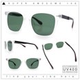 thumbnail image 2 of Spring Hinge Woodbuff Arm Studious Horn Rim Plastic Sunglasses Frost - Green, 2 of 8