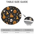 thumbnail image 6 of Happy Halloween Round Table Cloth with Elastic Edge Waterproof Spillproof Pumpkin Skull Bat Spider Table Covers Table Cover for Halloween Background Indoor and Outdoor Birthday (52in), 6 of 7