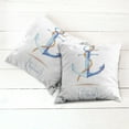 thumbnail image 2 of Ambesonne Ocean Throw Pillow Cover 2 Pack, Classic Sail Emblem, 16", Blue White Brown, 2 of 6