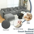 thumbnail image 5 of 144" Cloud Couch, Gray Modular Sectional Sofa, Chenille 6 Seat U Shaped Couch with Storage Box, Cup Holders and Movable Ottoman, 5 of 26