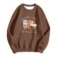 thumbnail image 4 of Arlun Pumpkin Spice and Everything Nice Womens Sweatshirts Fall Coffee Hoodless Pullovers Crewneck Long Sleeve Loose Fit Casual Tops for Thanksgiving Sweatshirts Gift Coffee S, 4 of 4