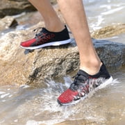 vibdiv Mens Water Shoes - Sports Aqua Shoes Lightweight Outdoor Quick Drying Red 8.5