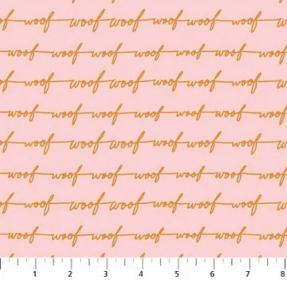 Pink Gold Wood script cotton fabric - Best Friend FIGO Fabrics Sold by the Quarter Yard