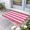 DeepPink, variant on Black Striped Door Mat Indoor Outdoor, Modern Simple Monochrome Geometric White Non Slip Welcome Mat with Rubber Backing, Absorbent Fabric Front Door Mats Entryway Rug for Home Patio Entrance 16"x24"