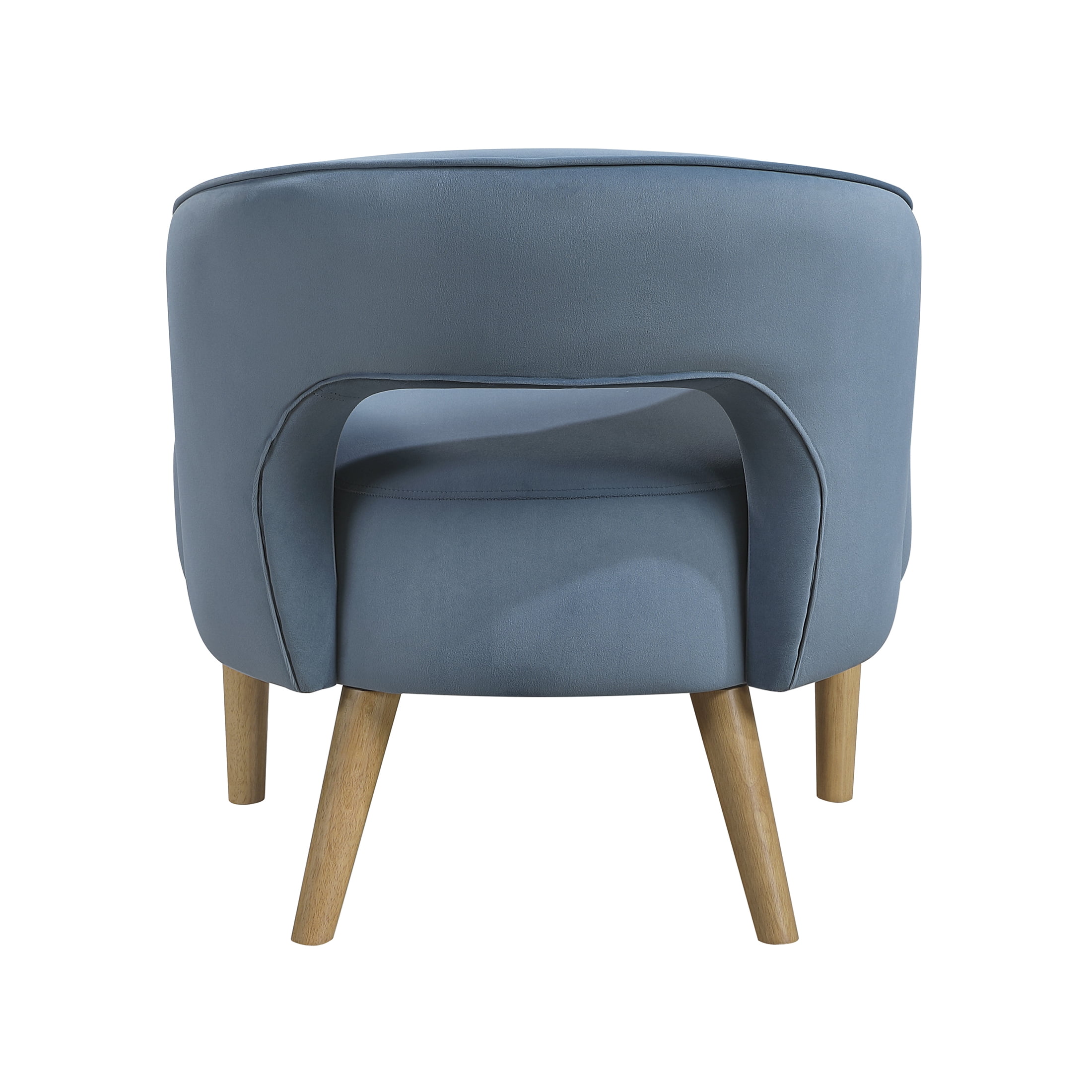 OakvillePark Mirawood Velvet Barrel Accent Chair, Blue