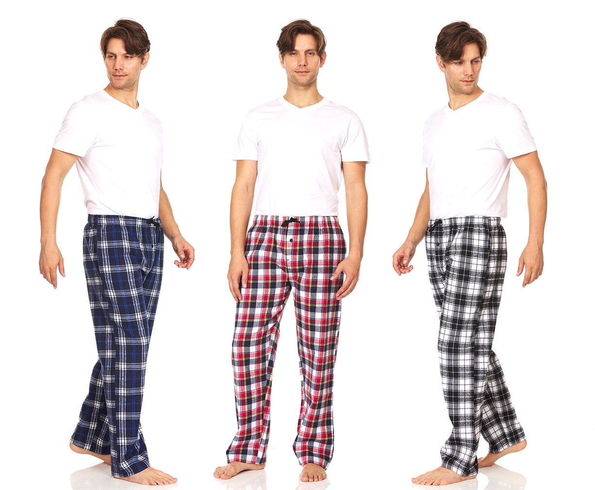 Men's Cotton SuperSoft Flannel Plaid Pajama Pants/Lounge Bottoms with