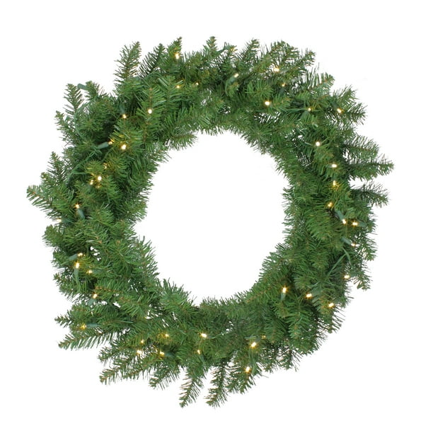 Northlight Pre-Lit Buffalo Fir Artificial Christmas Wreath - 30-Inch ...
