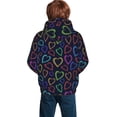 thumbnail image 2 of KLL Unisex Kids Boys Girls Hooded Pocket Pullover Hoodies-Colored Hearts, 2 of 6