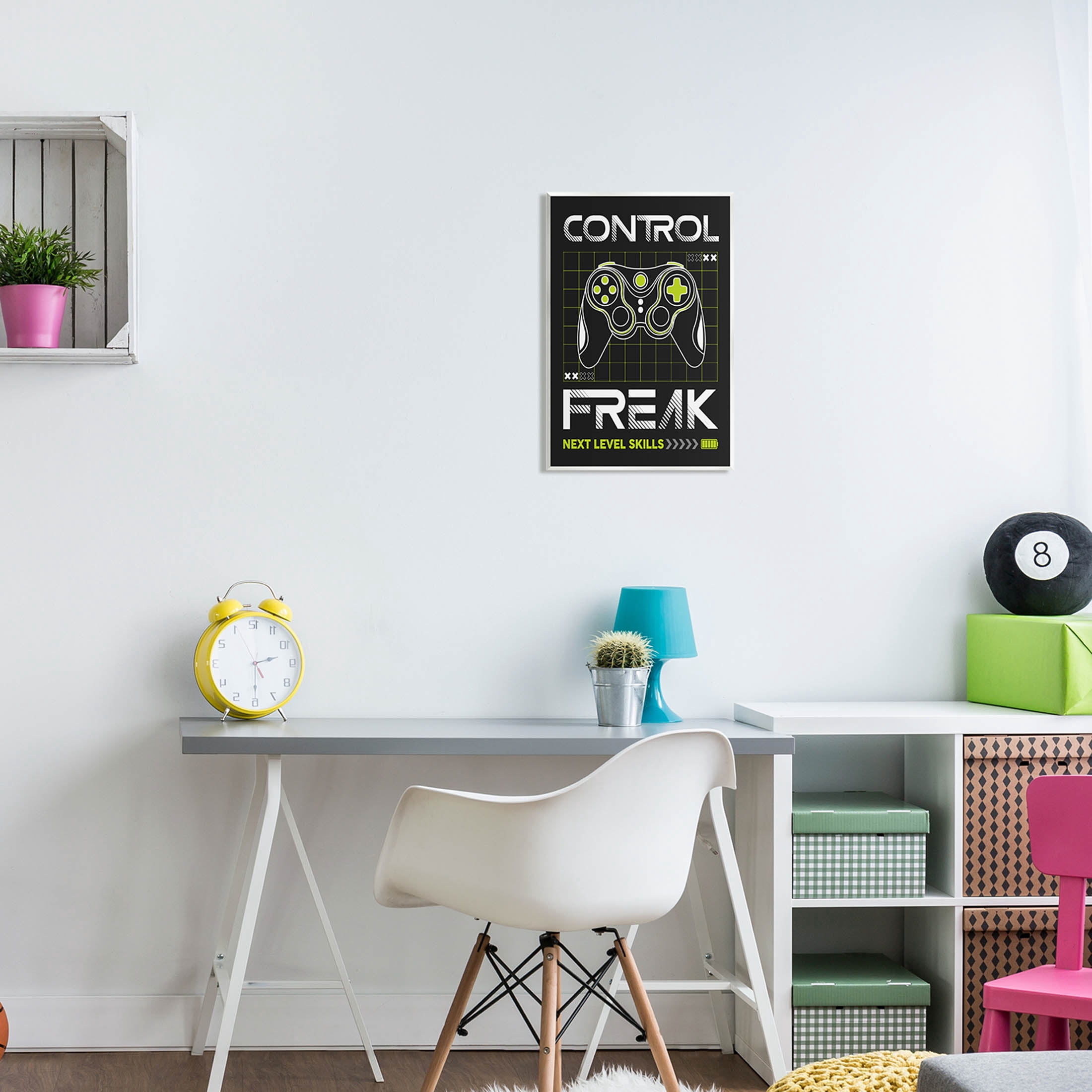 Control Freak Video Game Phrase Art for Kids Graphic Art Unframed Art Print Wall Art