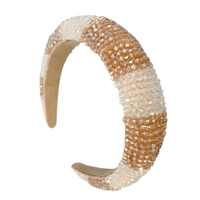 Sonducket Diademas con cuentas de cristal estilo barroco Color a juego de punto con diamantes de imitación peinado sombreros regalo para mujer playa Accesorio para el cabello Champán+Blanco Sonducket AP010972-03B