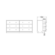 Tvilum Studio 6 Drawer Double Dresser for Adults, Black