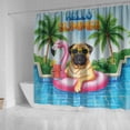 thumbnail image 4 of Hello Summer Bullmastiff at Swimming Pool Flamingo Swim Ring Shower Curtain Dog Lover Waterproof Bathroom Bathtub Curtain - 12009, 4 of 5