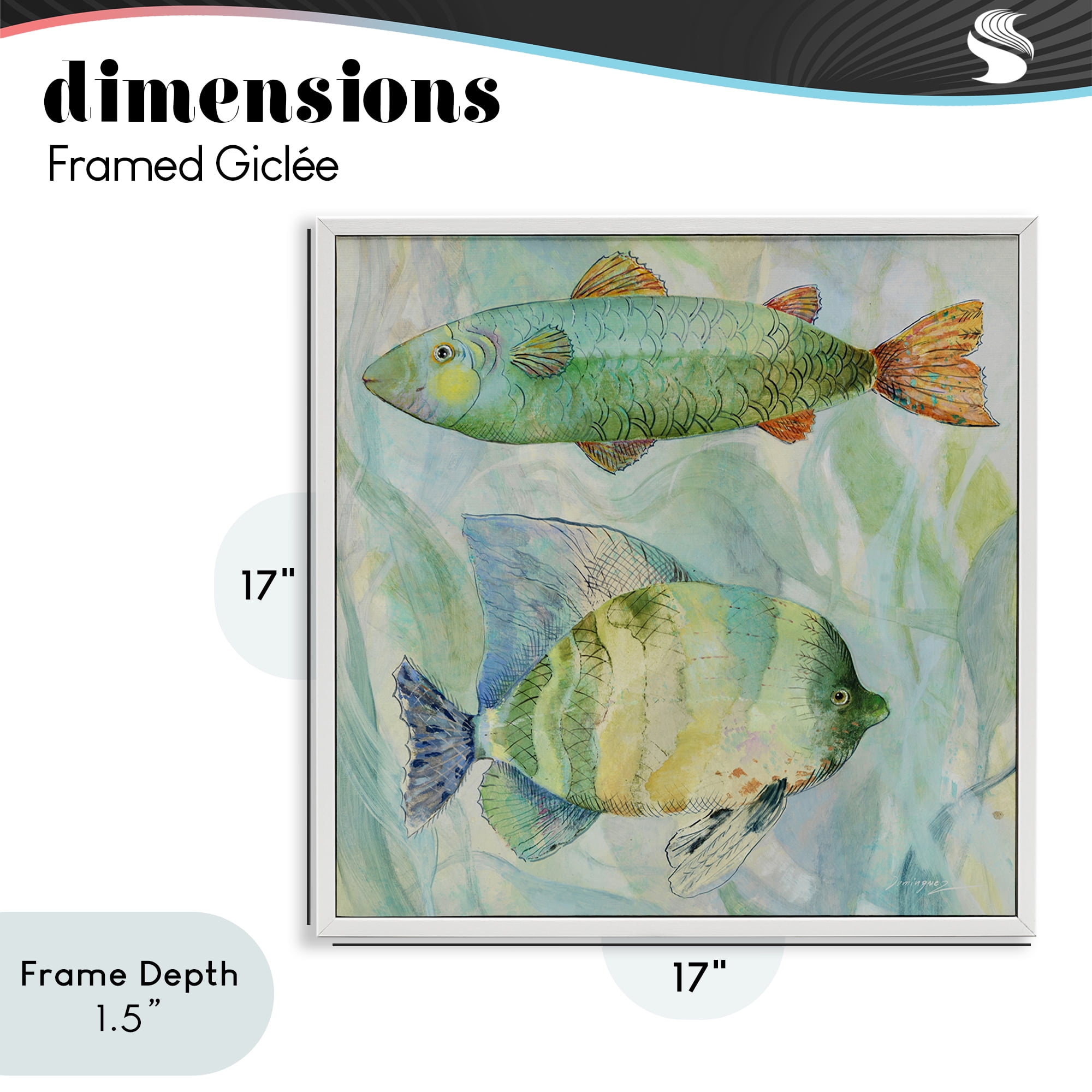 Stupell Industries Sweet Fish Duo Watercolor White Framed Giclee Art, design by Lorenzo Collective