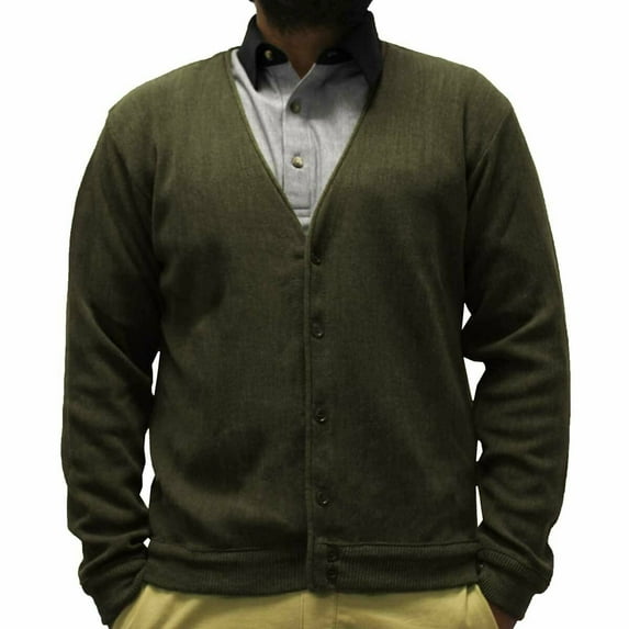 Classics By Palmland Men's Long-Sleeve Links Cardigan Sweater