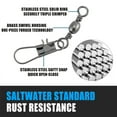 thumbnail image 2 of Dr.Fish 100 Pack Freshwater Fishing Snaps Swivels, Barrel Swivels with Interlock Safty Snap Swivels Fishing Tackle Clip Quick Change Fast Snap (Size 12,26Lb), 2 of 7