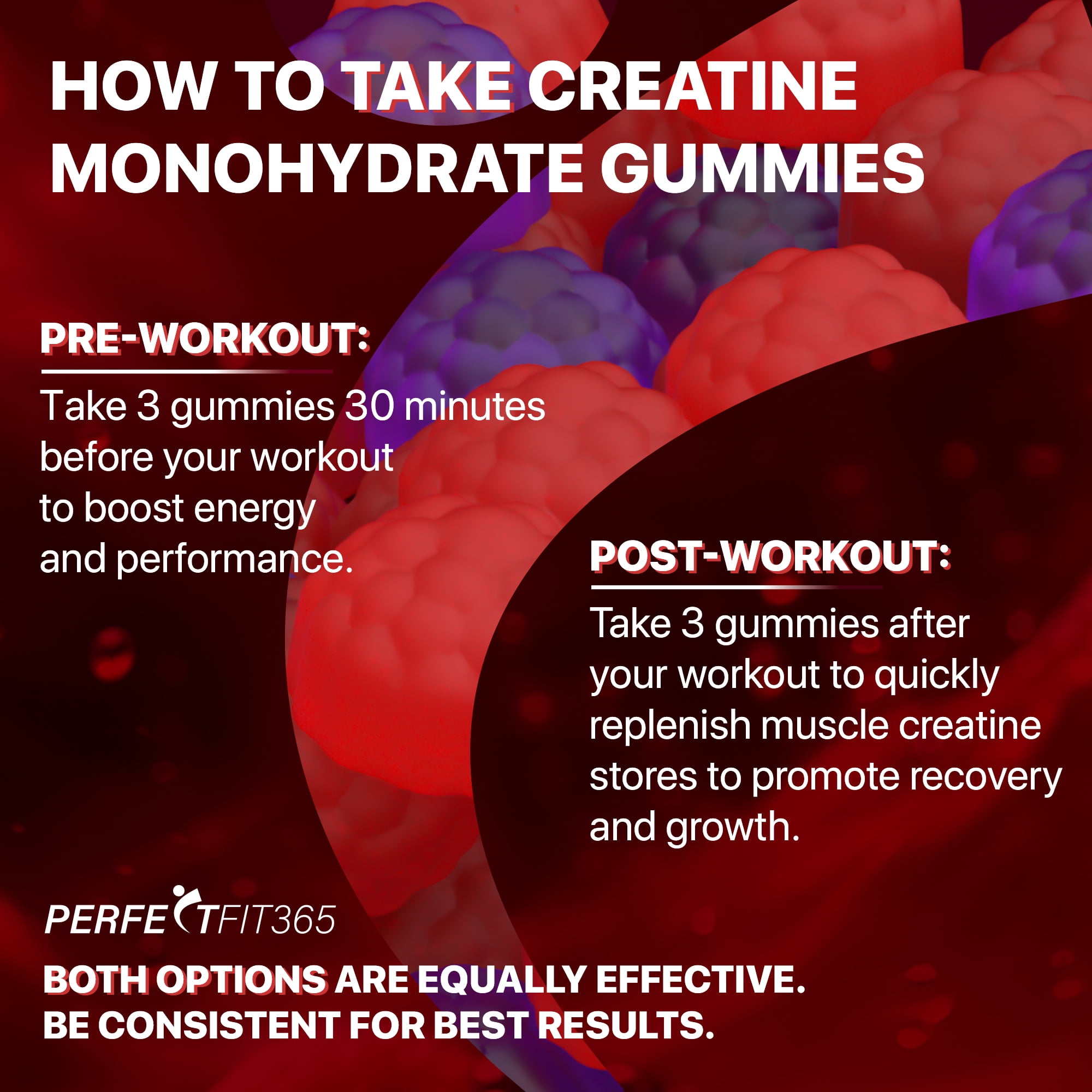 Creatine Monohydrate Gummies for Men and Women, Sugar-Free, Vegan, Blueberry Flavor, 120 Count