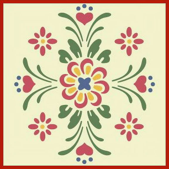 Rosemaling Pattern 5 Stencil - Rose Scandinavian Decorative Folk Painting Mylar Plastic Stencil - The Artful Stencil