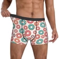 thumbnail image 3 of Men's Boxer Briefs, Blue Pink Donuts Print Soft Comfy Mens Underwear Boxer Briefs Breathable With Widen Waist, 3 of 7