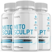 (3 Pack) Mito Sculpt - Keto Weight Loss Formula - Energy & Focus Boosting Dietary Supplements for Weight Management & Metabolism - Advanced Fat Burn Raspberry Ketones Pills - 180 Capsules