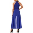 thumbnail image 3 of INSPIRE CHIC Women's Dressy Jumpsuit Halter Neck Sleeveless Elegant Formal Wide-Leg Jumpsuit M Royal Blue, 3 of 6
