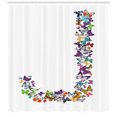 thumbnail image 3 of Ambesonne Letter J Shower Curtain, Alphabet Tropic Nature, 69"Wx70"L, Multicolor, 3 of 3