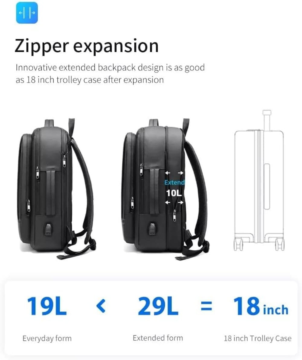 AIGIA 15.6 Inch Business Laptop Backpack Anti Theft Laptops Backpack with USB Charging Port Water Resistant Travel Backpack Computer Bag Gifts for Men