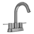 thumbnail image 3 of Remnants 4 in. Centerset Double Handle Mid Arc Bathroom Sink Faucet with Drain Kit and Deckplate in Brushed Nickel, 3 of 4