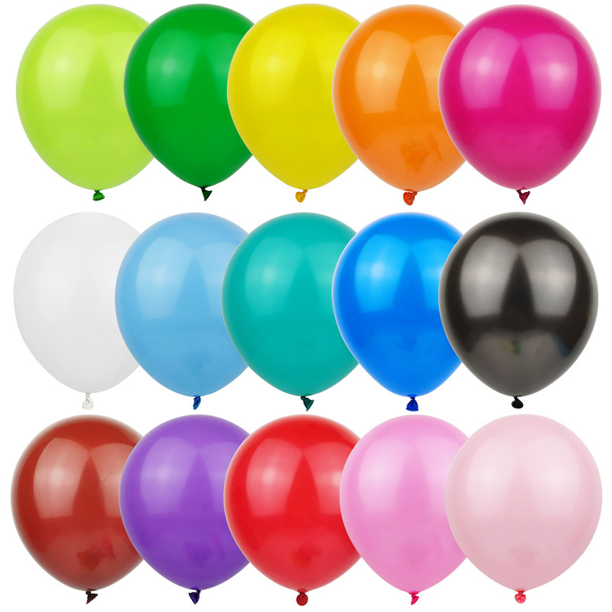 50PCS Colorful Balloons Air Inflated Balloons Matte Color Rubber