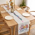 thumbnail image 3 of Table Runner 120 Inches Long for Kitchen Dining, Spring Easter Dresser Scarf Farmhouse, Dining Table Decorations for Wedding/Parties, Colorful Gnomes Rabbits Eggs Flowers Love Beige 13 x 120 In, 3 of 8