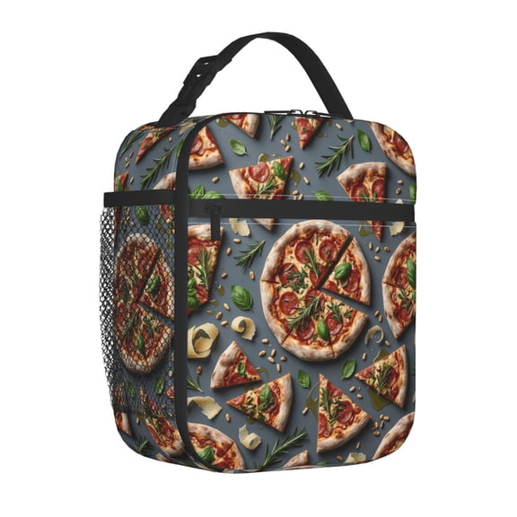Pizza Insulated Lunch Box Reusable Lunch Bag Women Men Cooler Tote Bag For Work Picnic Office,Travel, Outdoors