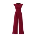 thumbnail image 1 of Mono Enterizo PRETTYGARDEN Rojo Vino con Volantes y Mangas Cap de Talla M, 1 of 6