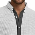 thumbnail image 5 of Sookity Mens Lapel Collared Sweatshirt Long Sleeve Button Down Jackets for Mens Big and Tall Dress Shirts Fashion Casual Shirts Sweater Cardigan Tops White,XL, 5 of 7