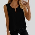 thumbnail image 6 of Lmueinov Tank Tops for Women Boho V-Neck Cotton Summer Shirt Relaxed Fit Sleeveless Blouse Womens Trendy Casual Work Soft Basic Shirt, 6 of 7