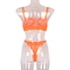 thumbnail image 3 of Encaje sexy conjunto de ropa interior sujetador ropa interior regalo para mujer, naranja fluorescente, L 2 piezas Advancent XX000054-46, 3 of 7