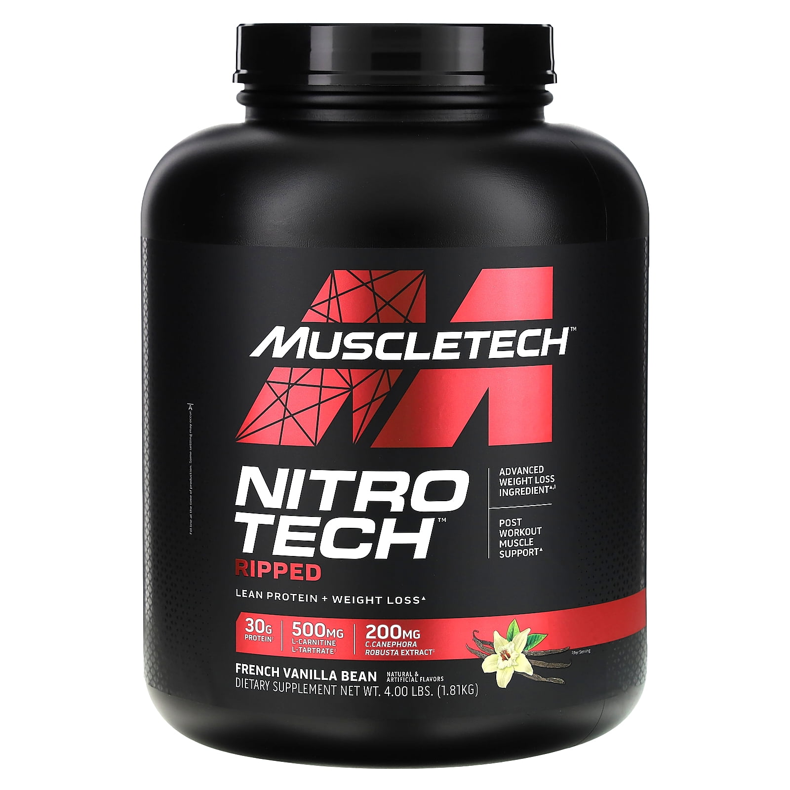 Muscletech Performance Series Nitro Tech Ripped, French Vanilla Swirl, 4 lbs