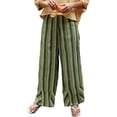 thumbnail image 4 of High Waist Women Striped Print Patchwork Loose Casual Pants Wide Leg Trousers, 4 of 5