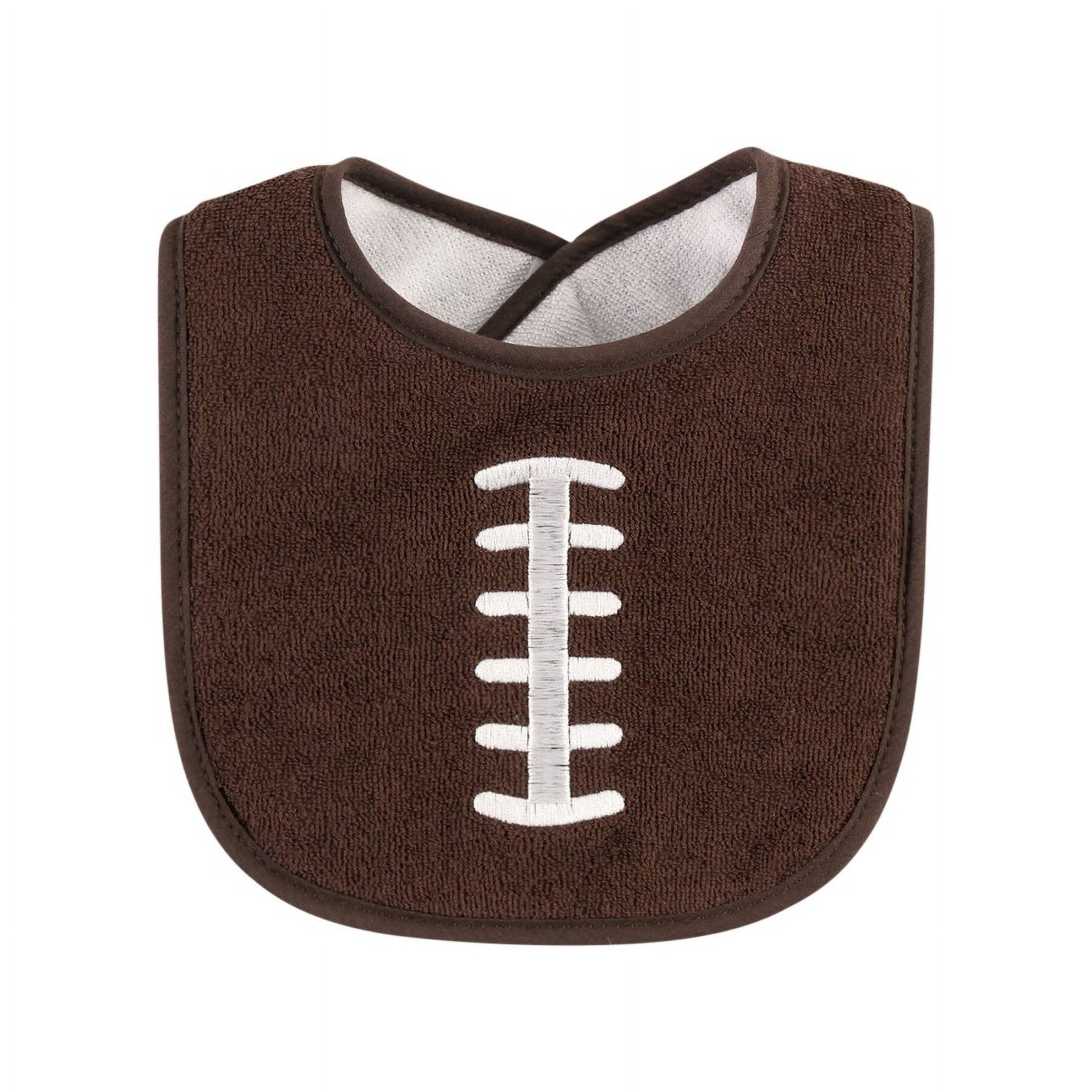 Hudson Baby Machine Washable and Absorbent Cotton Baby Bib, Football