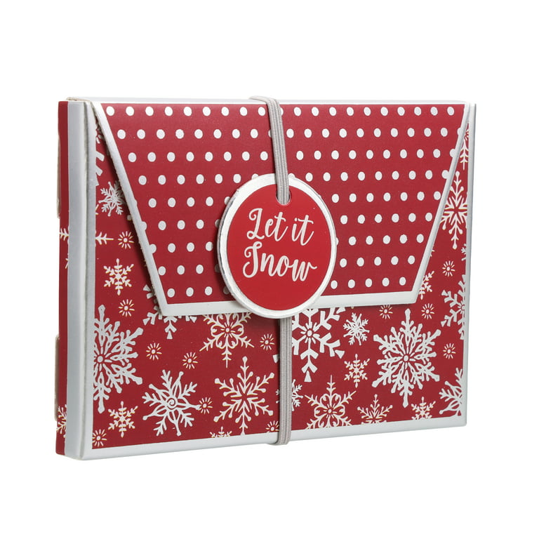 Fifth Ave Kraft Christmas Gift Card Holder Boxes with Foil Hot Stamp (Set of 6)