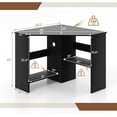 thumbnail image 3 of CRXX Corner Computer Desk, 90 Degrees Triangle Desk w/Shelves & CPU Stand, Compact Vanity Makeup Table with Storage, Corner Desks for Small Spaces (Black, 33.5''), 3 of 20