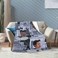 thumbnail image 6 of Blanket Derek Actors Shepherd Throw Flannel Blankets Warm Soft Cozy Fuzzy Air Conditioning Blanket for Living Room Sofa Bed Gift Blankets for All Seasons 40""x30"", Black, 6 of 6