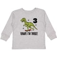 thumbnail image 3 of Inktastic 3rd Birthday Dinosaur Skateboarding Boys Long Sleeve Toddler T-Shirt, 3 of 5