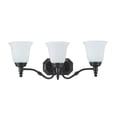 thumbnail image 1 of Aspen Creative 62022-1, Three-Light Metal Bathroom Vanity Wall Light Fixture, 23" Wide, Transitional Design in Oil Rubbed Bronze with Frosted Glass Shade, 1 of 1