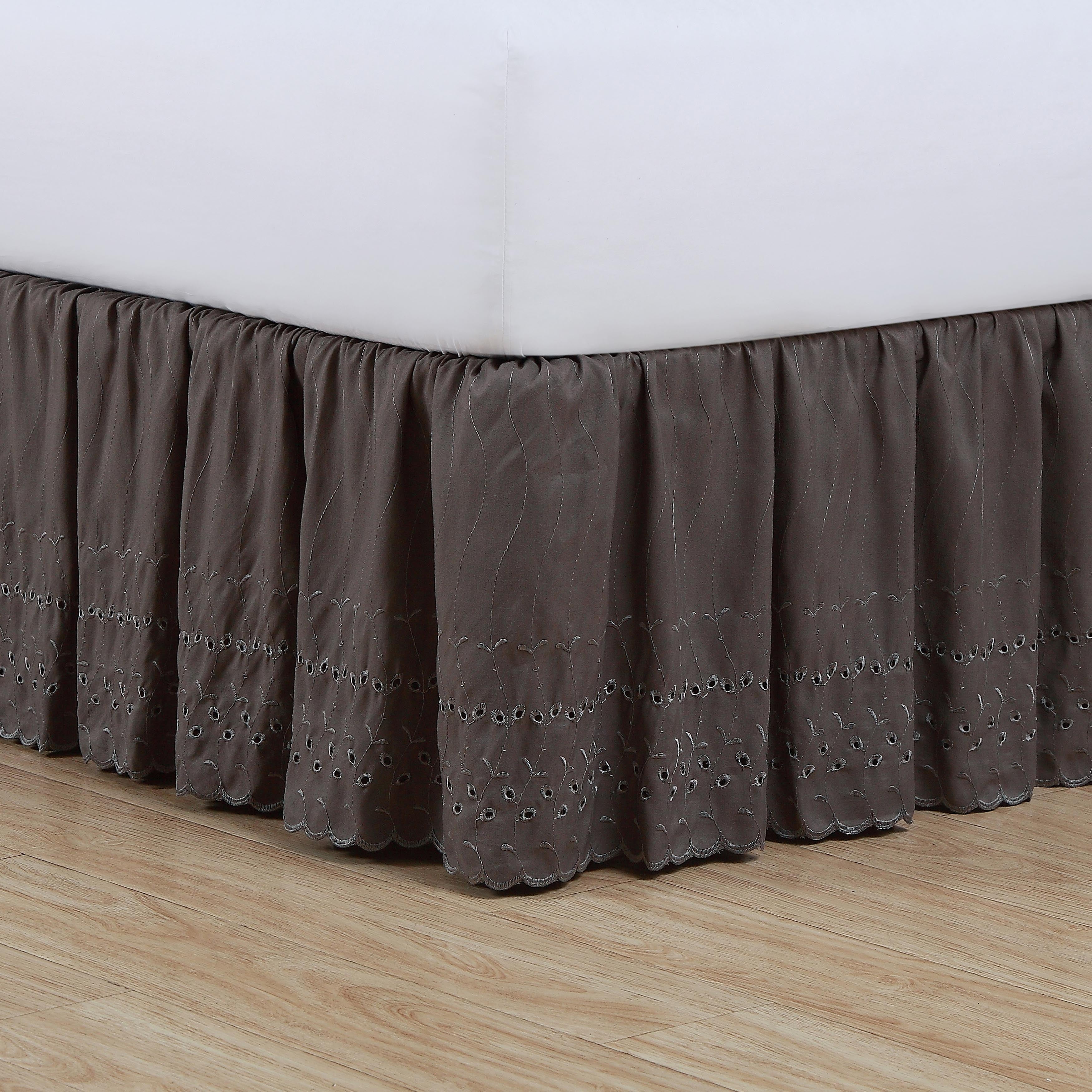Fresh Ideas King Ruffles Eyelet Bed Skirt, 1 Each