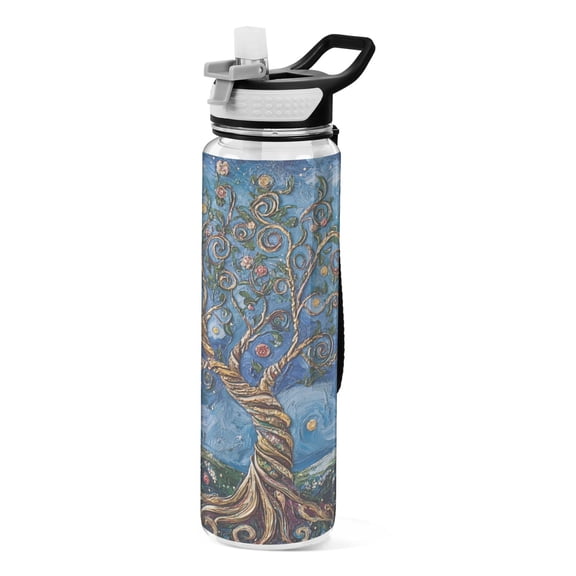 BZSMCE Sport Bottle Twisted Moonlit Tree Outdoor sports Water Bottle Size: 10.4x3in