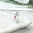 thumbnail image 4 of Gem Stone King 925 Sterling Silver Pink Sapphire and White Created Sapphire Infinity Love Knot Ring for Women | 1.31 Cttw | Oval 6X4MM | Gemstone Birthstone | Jewelry Gifts for Mom Wife Her | Size 5, 4 of 5