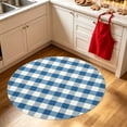 thumbnail image 4 of Lypsnake Buffalo Plaid Round Doormat, 27.5 Inch Blue White Checkered Circular Floor Mat for Christmas Tree Base & Entryway Entrance Patio Porch Home Decor, 4 of 6
