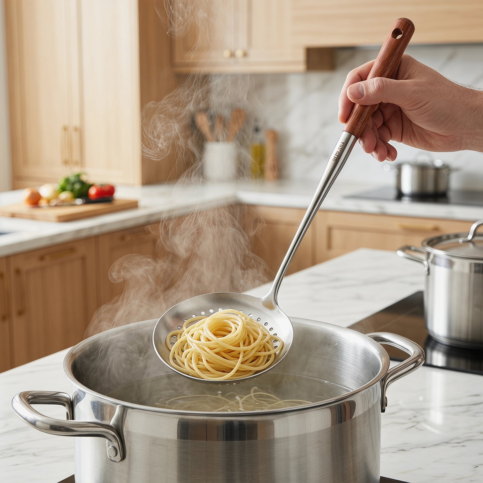Unique Bargains Cooking Utensil Set, Stainless Steel Kitchen Gadgets Brown B 3pcs