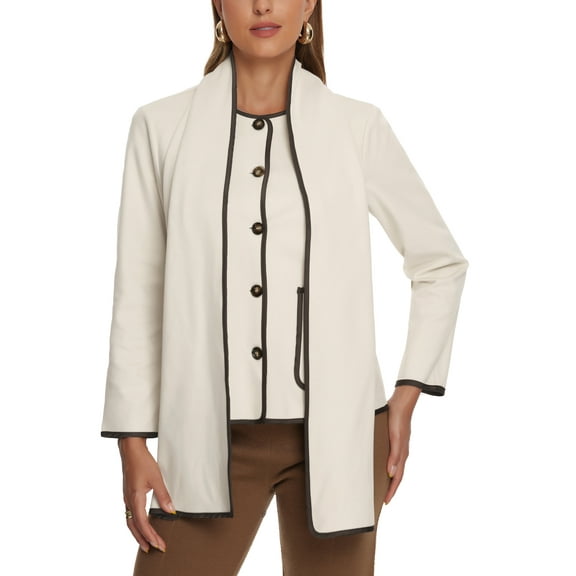 INSPIRE CHIC Elegant Coat for Women's Scarf Jacket Buttons Pockets Casual Winter Coats